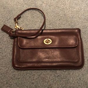 Brown Vintage Coach Wristlet